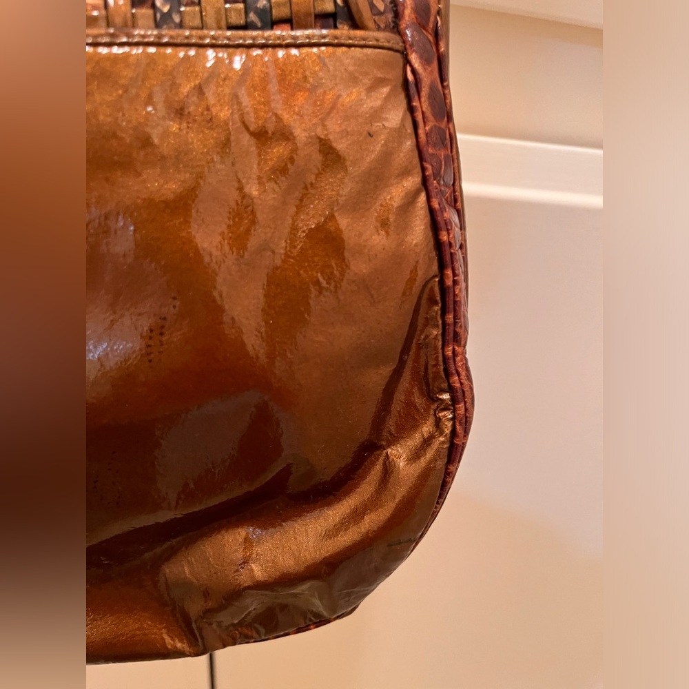 Sharif Patchwork Square Bronze Braided Crossbody - image 8